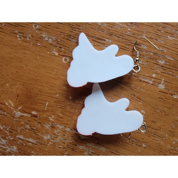 Vintage Halloween Ghost Pumpkin Dangling Earings2 Inches Long - Picture 3 of 3